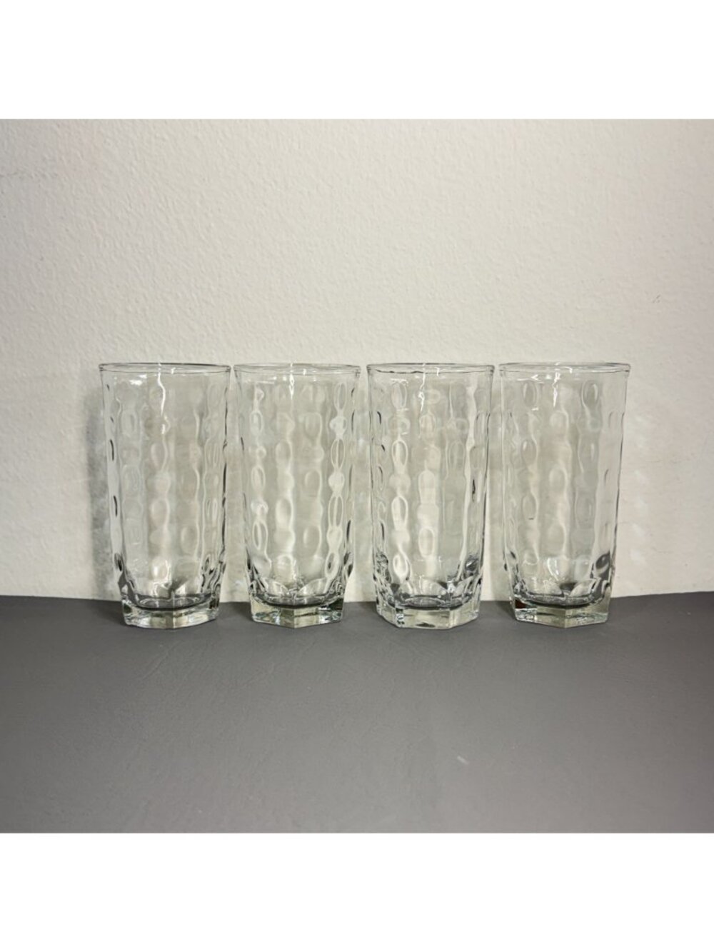 Vintage Libbey Crisa Dimpled Dots Juice Glasses Octagonal Base 5" Set of 4 - Picture 3 of 7